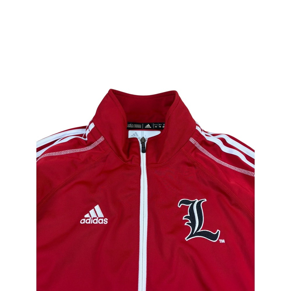 Adidas Louisville Cardinals Red Track Jacket Mens Medium Belk Bowl Zip Up NCAA